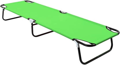 Folding Sun Lounger Green 4-Piece Set for Outdoor Relaxation, Portable and Space-Saving Design with Sturdy Steel Frame and Weather-Resistant Polyester Fabric, Ideal