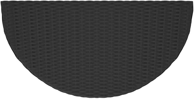 Black Poly Rattan Garden Table with Powder-Coated Steel Frame 39.4x19.7 Inches - Photo 7