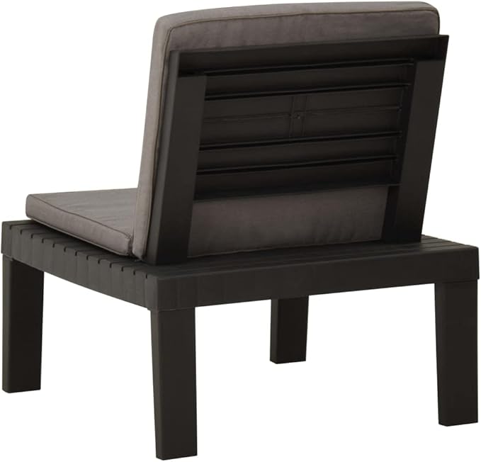 Patio Lounge Chair with Cushion Plastic Gray Front Porch Furniture Outdoor Chair Outdoor Furniture Suitable for lawns, Pools and patios.