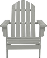 Grey Solid Fir Wood Large Ergonomic Garden Chair and Table Combo with Smooth Matte Finish for Outdoor Relaxation Patio - Photo 6