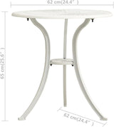 vidaXL Garden Table White Cast Aluminum Medium Durable Garden Table - Photo 8
