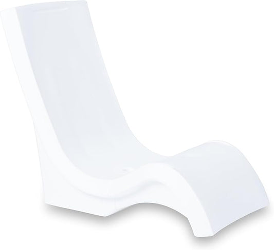 Step2 Vero Pool Chair, Fade-Resistant, Waterproof Patio Furniture for Sun Shelf, Use in Pools up to 9-Inches of Water, Weighted, White