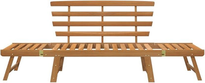 Patio Bench 2-in-1 Garden Bench Outdoor Bench for Outdoors Porch Entryway Furniture for Yard 74.8" Solid Acacia Wood
