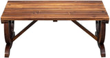 2-Person Rustic Wooden Garden Bench, Wagon Wheel Outdoor Chair for Patio, Backyard, Porch or Deck Seating - Photo 1