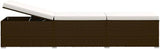 Sun Lounger Brown Rattan with Cream Cushion Patio Sunbed Garden Sun Lounger for Yard Poolside - Photo 6