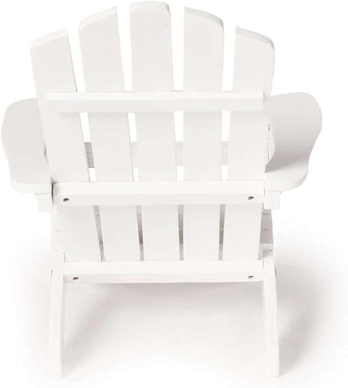 Generic Little Ones Bright White Wood Adirondack Chair 20 L 23 W 23 H Painted Solid Wood - for Small Ones