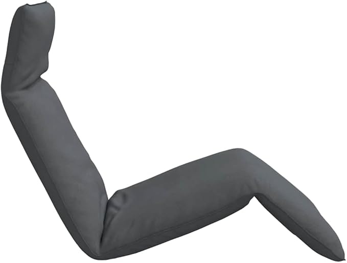 Gray Oxford Fabric Metal Frame Folding Sun Lounger with Adjustable Backrest and Foam Padding - Photo 5