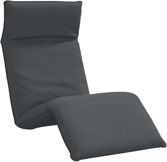 Gray Oxford Fabric Metal Frame Folding Sun Lounger with Adjustable Backrest and Foam Padding - Photo 2