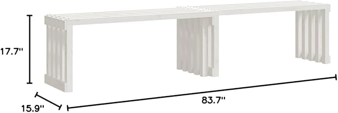 Patio Bench Extendable Black 83.7"x15.9"x17.7" Solid Wood Pine Outdoor Benches Garden Benches Perfect for Any Front Porch Patio Backyard Lawn Garden etc.