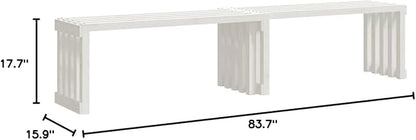 Patio Bench Extendable Black 83.7"x15.9"x17.7" Solid Wood Pine Outdoor Benches Garden Benches Perfect for Any Front Porch Patio Backyard Lawn Garden etc.