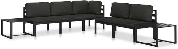 vidaXL Corner Sofa Anthracite Aluminum 27.6 x 27.6 x 25.4 in
