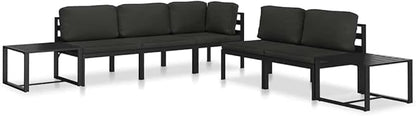 vidaXL Corner Sofa Anthracite Aluminum 27.6 x 27.6 x 25.4 in