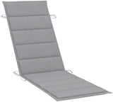 Foldable Sun Lounger Set of 2, Solid Acacia Wood Outdoor Chaise Lounge with Grey Cushions - Photo 7