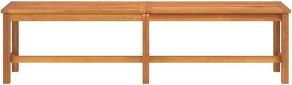 Garden Bench Brown Solid Acacia Wood Outdoor Furniture Outdoor Seating for Balcony 70.9 in x 13.8 in x 17.7