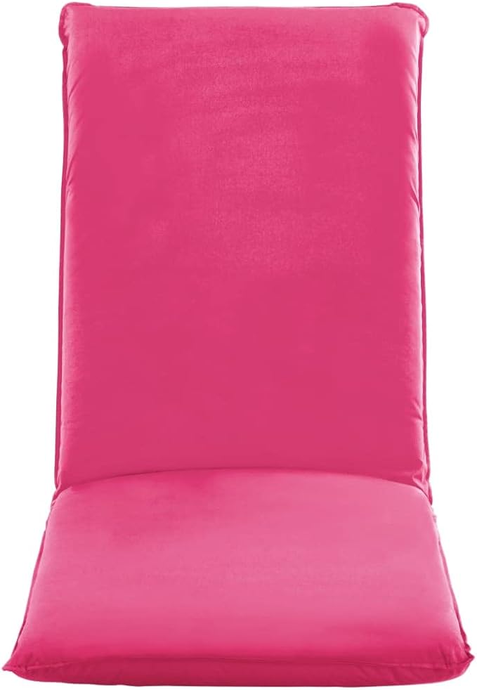 Pink Foldable Sunlounger, 69.7 x 22 x 3.9 in, Steel Frame Oxford Fabric Outdoor Chaise Lounge for Balcony Garden Patio Beach