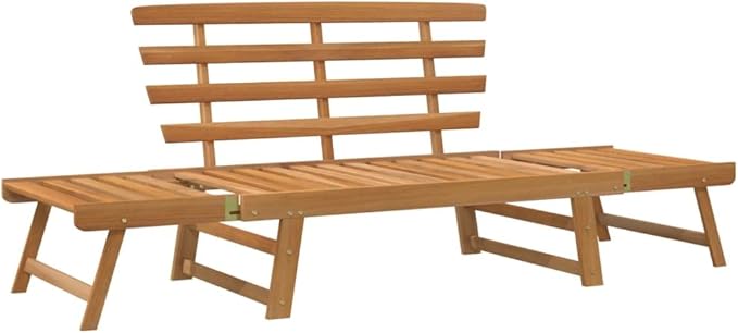 Patio Bench 2-in-1 Garden Bench Outdoor Bench for Outdoors Porch Entryway Furniture for Yard 74.8" Solid Acacia Wood