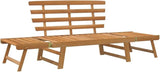 Patio Bench 2-in-1 Garden Bench Outdoor Bench for Outdoors Porch Entryway Furniture for Yard 74.8" Solid Acacia Wood - Photo 3