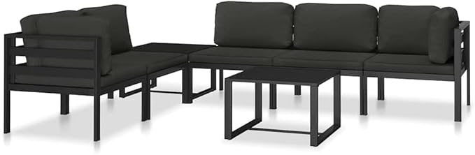 Aluminum Modular Outdoor Sectional Middle Sofa 27.6"x25.4"x25.4" Anthracite Powder-Coated Frame with Weather-Tough - Photo 7