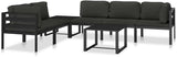 Aluminum Modular Outdoor Sectional Middle Sofa 27.6"x25.4"x25.4" Anthracite Powder-Coated Frame with Weather-Tough - Photo 7