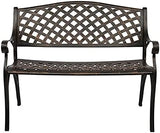 Garden Bench Outdoor Bench for Patio Metal Bench Park Bench with Armrests Sturdy Steel Frame Furniture Metal Bench for - Photo 1