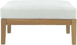 Modway Bayport Teak Wood Outdoor Patio Ottoman in Natural White - Photo 5