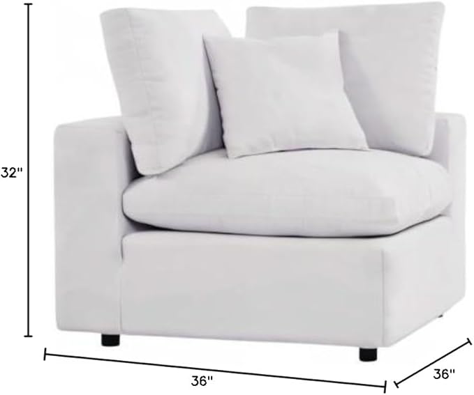 Modway Commix Overstuffed Outdoor Patio Corner Chair in White - Photo 3