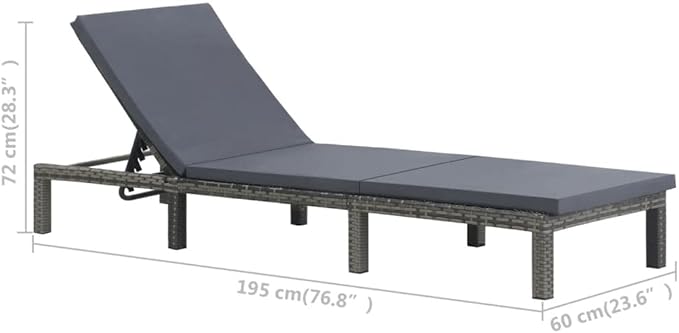 Outdoor Chaise Lounge, Reclining Chair with Adjustable Positions, Patio Lounge Chair, Sunbathing Chair, for Outdoor Pool - Photo 2