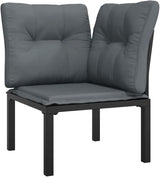 4-Piece Outdoor Patio Lounge Set Black and Grey - Photo 3