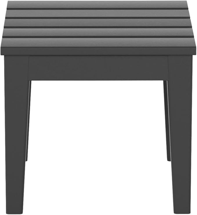 Costaelm Small Outdoor Side Table, Patio End Table Weather Resistant Outdoor Coffee Table, Square Conversation Table for Indoor, Porch, Balcony, Garden, Poolside, Deck, Gray