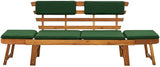 (Fast Shipments) Outdoor Patio Bench Long Rectangular Wooden Dining Picnic Furniture Benches for Backyard, Garden, Lawn - Photo 4