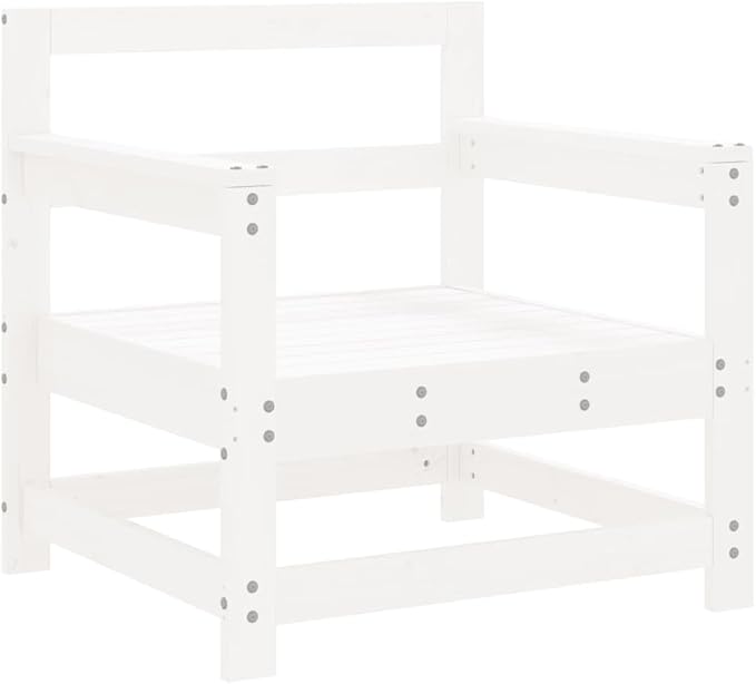 Outdoor Chair Set 2-Pack 24.4" x 27.6" Solid Pine Wood Rustic White Patio Seating with 242.5 lbs Capacity for Garden Balcony and Porch Gatherings