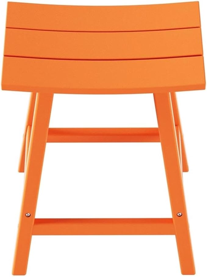 Costaelm 24" Height Outdoor Bar Stools, All-Weather Bar Stools, Adirondack Poly Patio Bar Stool for Patio, Deck, Kitchen Counter and Garden, Orange