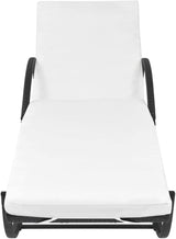 Sun Lounger Set of 3, Adjustable Outdoor Patio Furniture with Black Steel Frame & PE Rattan - Photo 4