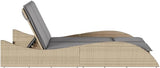 Outdoor Chaise Lounge 80.7"x44.9" Beige PE Rattan Patio Lounge Chair w/Adjustable Backrest & Cushions - Photo 5