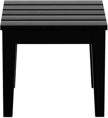 Costaelm Small Outdoor Side Table, Patio End Table Weather Resistant Outdoor Coffee Table, Square Conversation Table for Indoor, Porch, Balcony, Garden, Poolside, Deck, Black