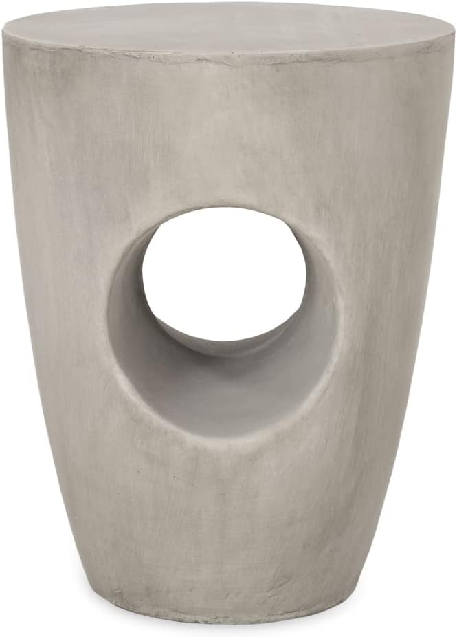 Christopher Knight Home Randall Outdoor Contemporary Lightweight Accent Side Table, Concrete Finish - Photo 1