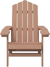 Brown HDPE Adirondack Chair Set with Side Table, 2 Chairs and Matching Table for Outdoor Patio Garden - Photo 5
