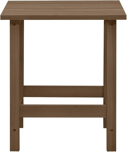 Solid Fir Wood Adirondack Chair with Matching Table, Rustic Brown Weather-Resistant Outdoor Patio Furniture Set for Garden and Backyard Relaxation