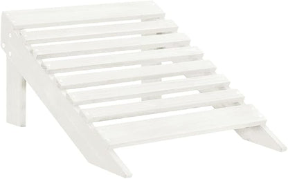 vidaXL 2-Seater Outdoor Adirondack Chair with Detachable Ottoman Crafted from Solid Fir Wood – Perfect for Patio, Garden, Deck, Comfortable and Weather Resistant, White
