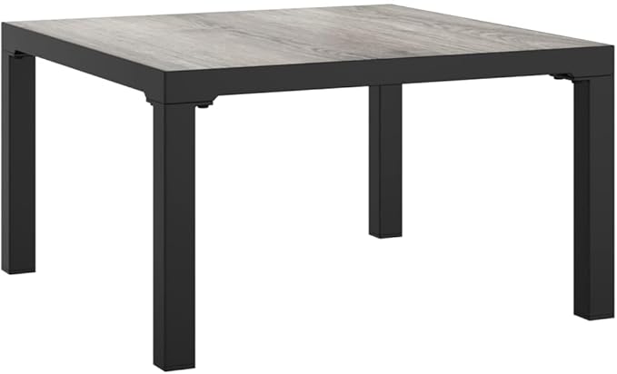 Modern Grey Powder-Coated Steel Garden Coffee Table - Photo 3