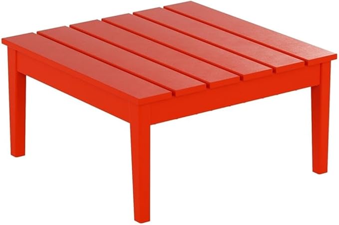 Costaelm Outdoor Side Tables for Patio, Small Patio Conversation Table Weather Resistant Coffee Table, Small Square Table Outdoor End Tables for Porch, Balcony, Poolside, Deck, Red
