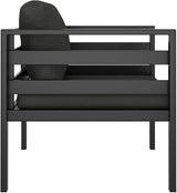 Anthracite Modular Outdoor Sofa 27.6 x 29.5 x 25.4 in Single Patio Couch Powder-Coated Aluminum Frame Removable - Photo 4