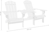 White Solid Fir Wood Ergonomic Garden Chair, Classic Adirondack Design for Patio Balcony Outdoor Relaxation - Photo 2