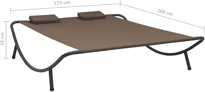Double Chaise Lounge Outdoor with Adjustable Canopy and Pillow Extra Large Patio Hammock Bed Wheeled for Outside - Photo 2