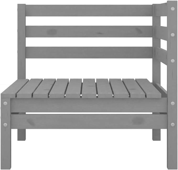3-Piece Modular Garden Lounge Set, Solid Pine Wood Patio Furniture with Table, Weathered Grey Finish for Outdoor Backyard Living Space