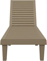 Light Brown Polypropylene Adjustable Folding Sun Lounger 61 x 22.8 x 32.7 in UV Resistant Outdoor Chaise Lounge for - Photo 4