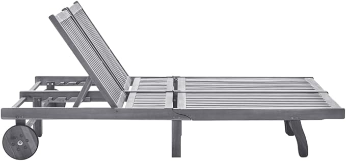 Outdoor 2-Person Sun Lounger with Cushions, Solid Acacia Wood Patio Chaise Lounge - Photo 3