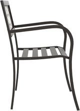 Outdoor Bench Black 49.2 x 49.2 x 30.3 in, Powder-Coated Steel Patio Bench for Two, Vintage Garden Seating for Balcony - Photo 5