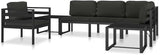 Aluminum Modular Outdoor Sectional Middle Sofa 27.6"x25.4"x25.4" Anthracite Powder-Coated Frame with Weather-Tough - Photo 8