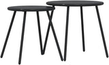 Garden Coffee Table Set of 2 Black Powder-Coated Steel Small Patio Side Table Coffee Tables for Lawn Backyard - Photo 7